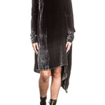 Masnada Damen Samtkleid oversized schwarz