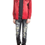 Robin`s Jean Herren Hemd Patches rot