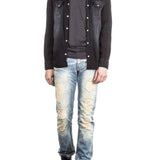 Robin`s Jean Herren Hemd Patches dunkelblau