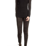 Sarah Pacini Damen Langarm Tüllshirt schwarz