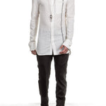 Masnada Herren Hemd PIN STRIPE weiß
