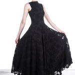 Marc Le Bihan Damen Kleid lang mit ausgestelltem Rock schwarz