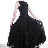 Marc Le Bihan Damen Kleid lang mit ausgestelltem Rock schwarz