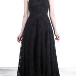 Marc Le Bihan Damen Kleid lang mit ausgestelltem Rock schwarz