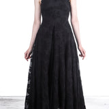 Marc Le Bihan Damen Kleid lang mit ausgestelltem Rock schwarz