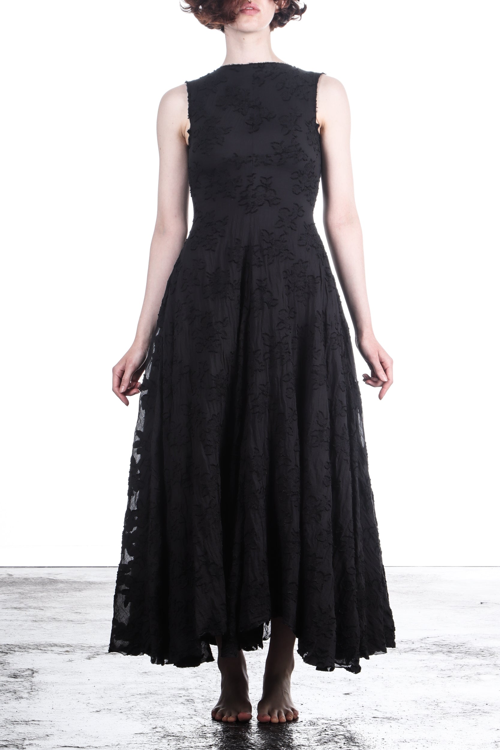 Marc Le Bihan Damen Kleid lang mit ausgestelltem Rock schwarz