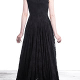 Marc Le Bihan Damen Kleid lang mit ausgestelltem Rock schwarz