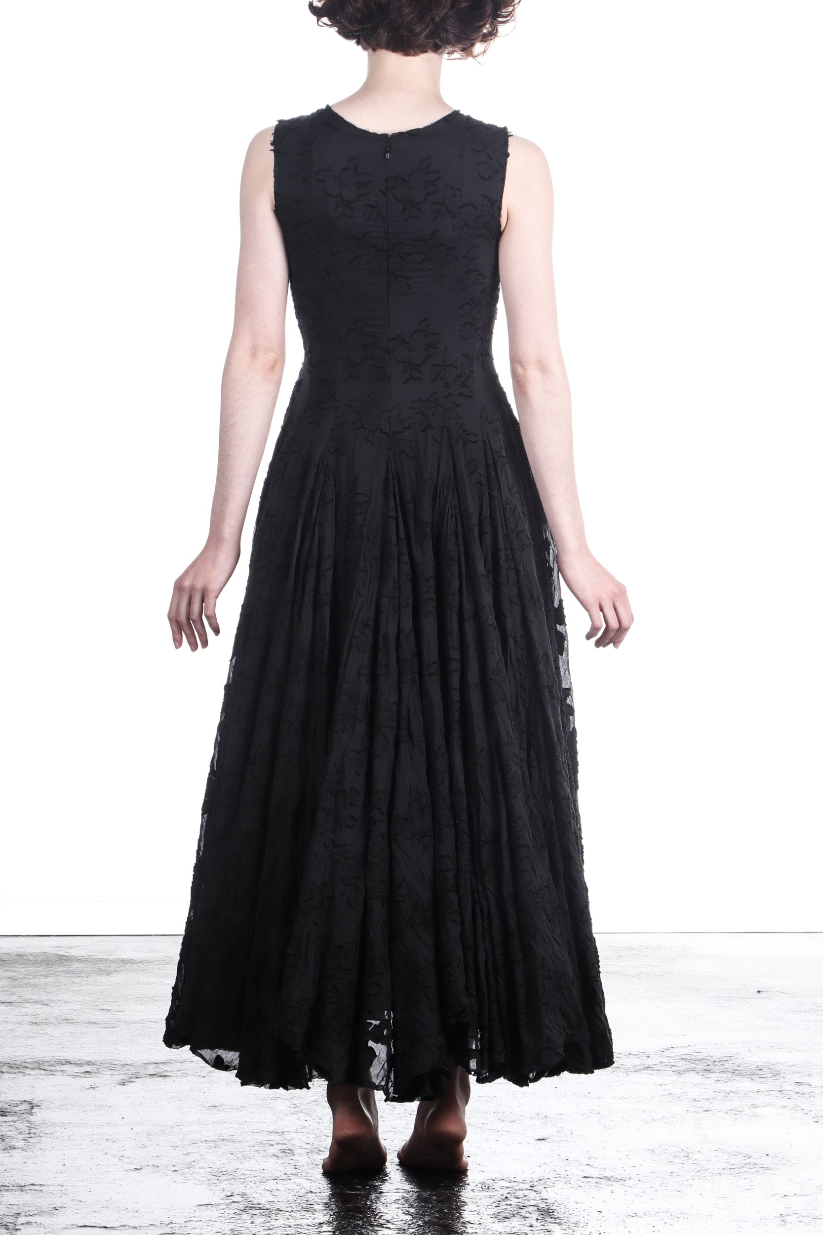 Marc Le Bihan Damen Kleid lang mit ausgestelltem Rock schwarz