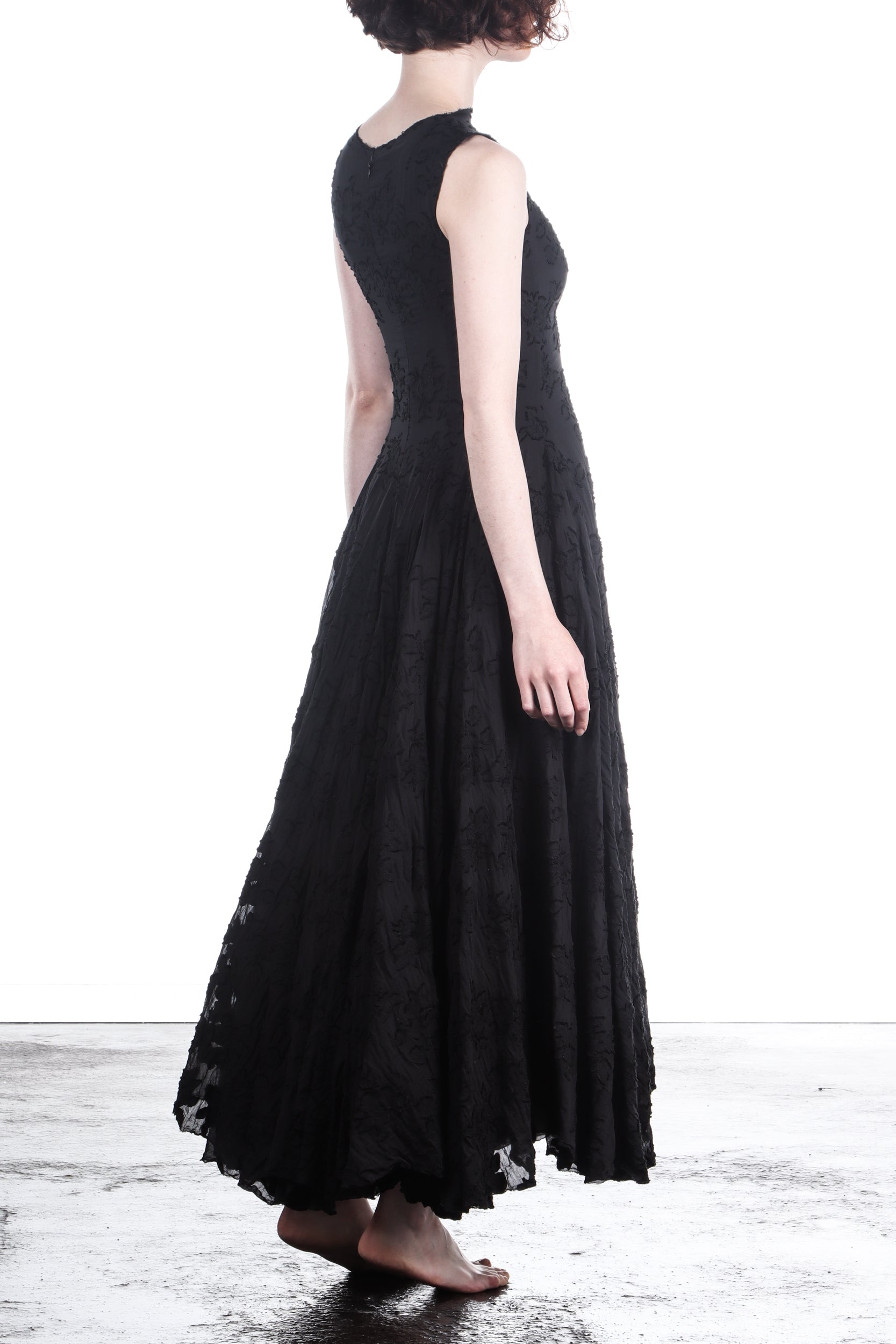 Marc Le Bihan Damen Kleid lang mit ausgestelltem Rock schwarz