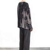 F Cashmere Damen Oversized Pullover sand anthrazit