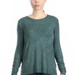 Avant Toi Damen Geripptes Langarmshirt grün