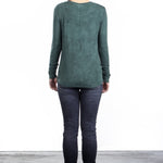 Avant Toi Damen Geripptes Langarmshirt grün