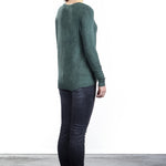 Avant Toi Damen Geripptes Langarmshirt grün