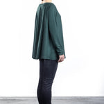 The Swiss Label Damen Langarm Shirt Kellerfalte grün