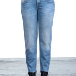 R13 Damen Jeans im Distressed-Look BOY STRAIGHT hellblau