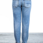 R13 Damen Jeans im Distressed-Look BOY STRAIGHT hellblau