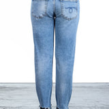 R13 Damen Jeans im Distressed-Look BOY STRAIGHT hellblau