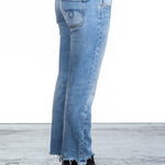 R13 Damen Jeans im Distressed-Look BOY STRAIGHT hellblau