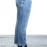 R13 Damen Jeans im Distressed-Look BOY STRAIGHT hellblau