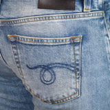 R13 Damen Jeans im Distressed-Look BOY STRAIGHT hellblau