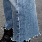 R13 Damen Jeans im Distressed-Look BOY STRAIGHT hellblau