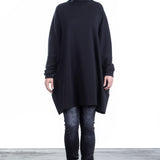 Katharina Hovman Damen Rollkragenpullover oversized schwarz