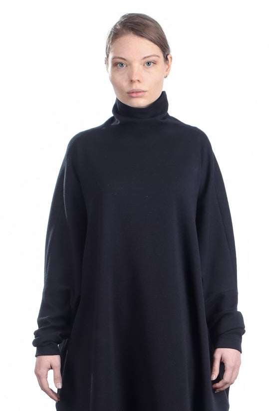 Katharina Hovman Damen Rollkragenpullover oversized schwarz