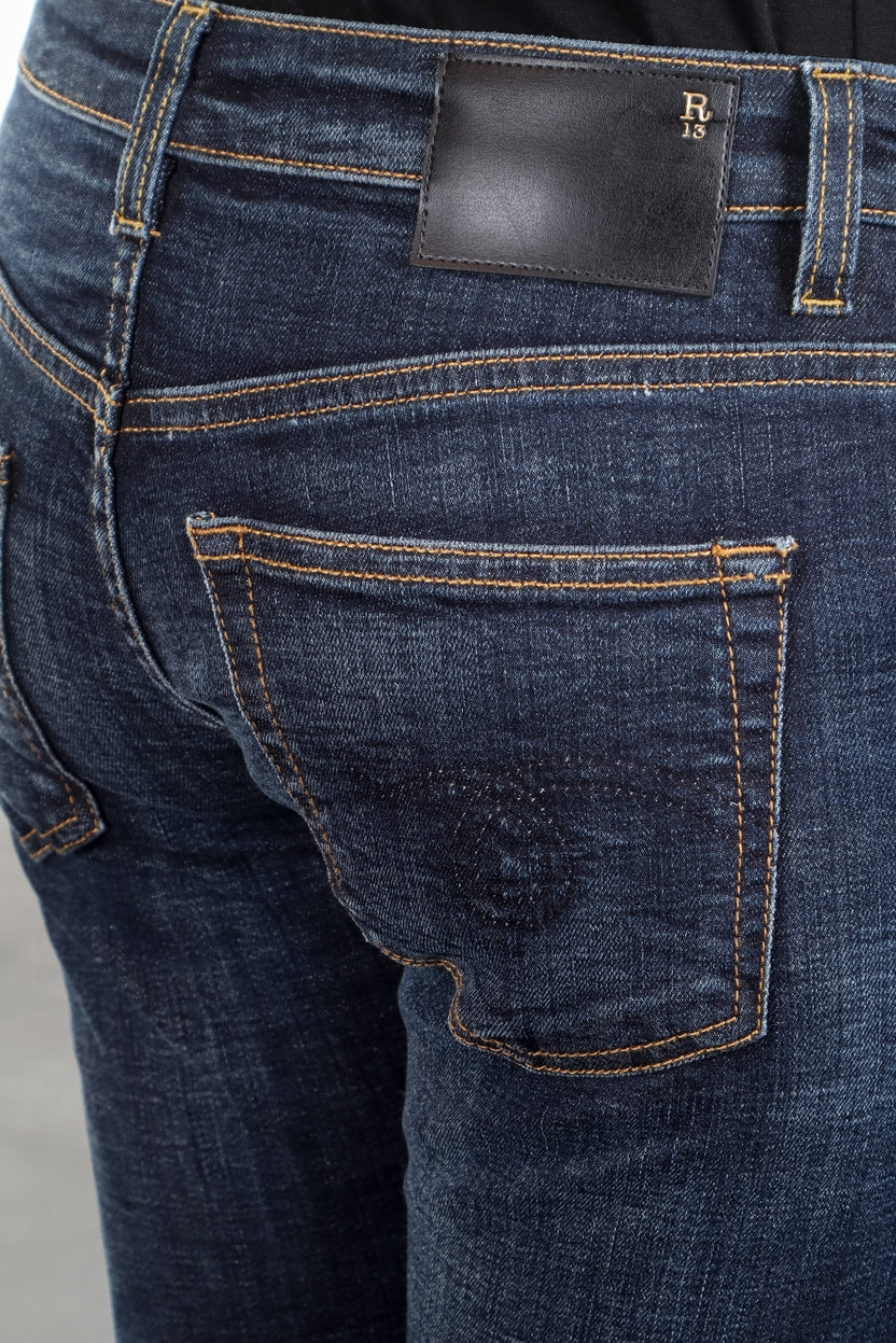 R13 Damen Jeans im Distressed-Look BOY STRAIGHT howell indigo