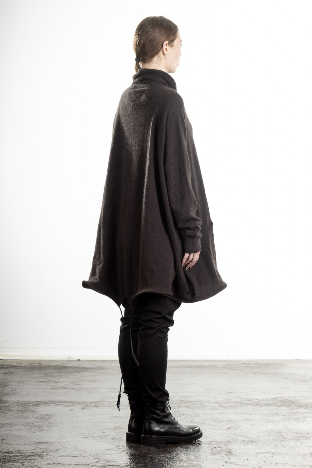 Rundholz Damen Strick Tunika oversized dunkelbraun