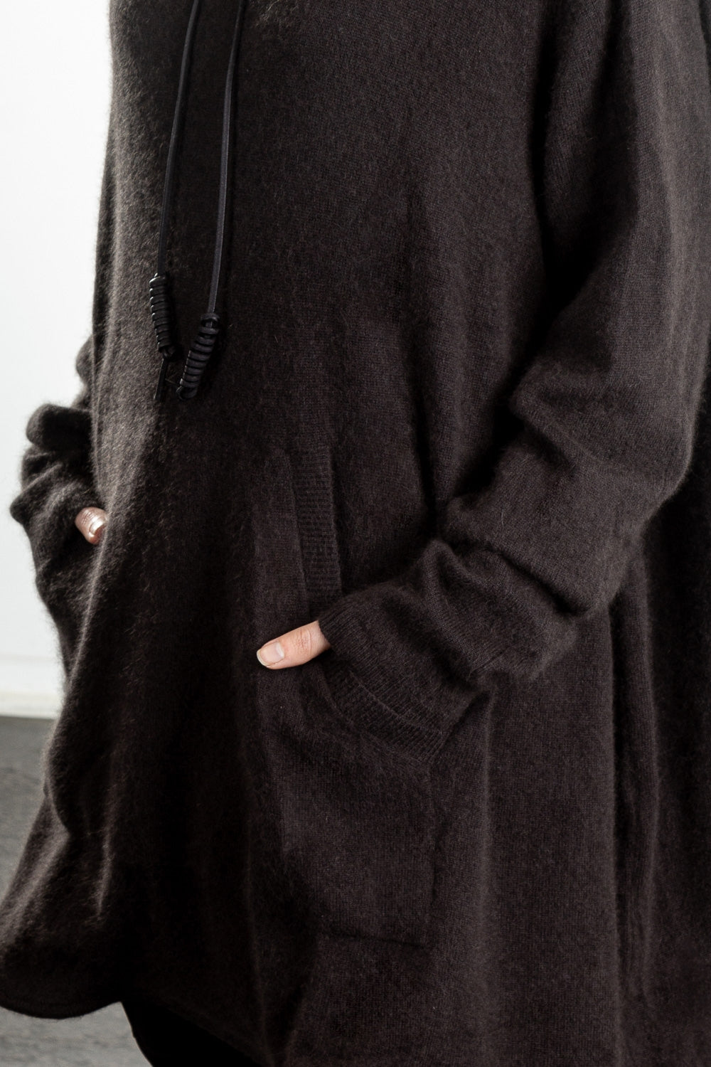 Rundholz Damen Strick Tunika oversized dunkelbraun