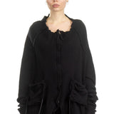 Rundholz Dip Damen Kaschmir Strickjacke oversized schwarz 