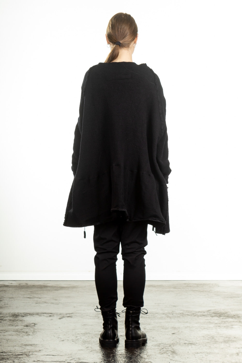 Rundholz Dip Damen Kaschmir Strickjacke oversized schwarz 