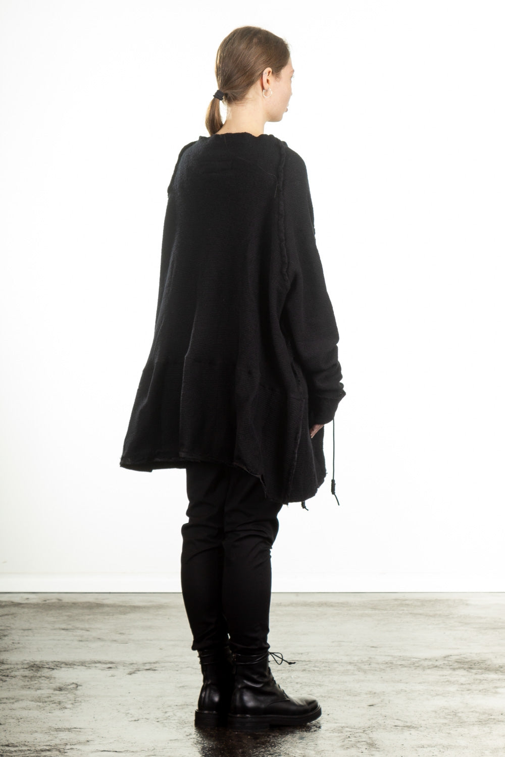 Rundholz Dip Damen Kaschmir Strickjacke oversized schwarz 