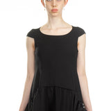 Rundholz Damen Midikleid Avantgarde schwarz