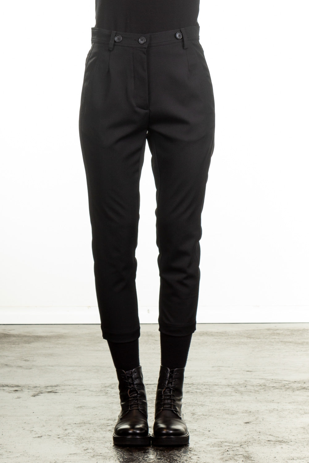 Rundholz Damen Avantgarde Taillenhose schwarz