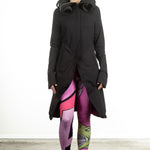 Rundholz Damen Mantel Comic schwarz