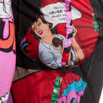 Rundholz Damen Mantel Comic schwarz