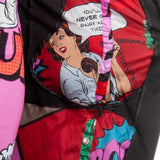 Rundholz Damen Mantel Comic schwarz