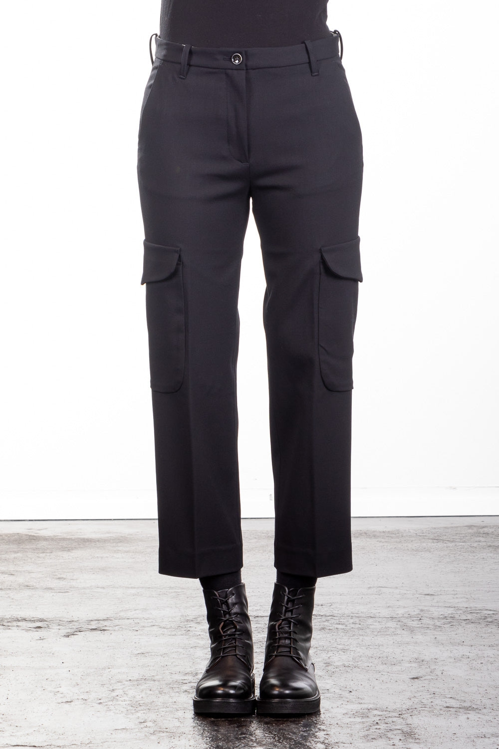 Nine In The Morning Damen 7/8 Chino Cargohose Roby black