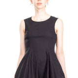 Rundholz Damen Midikleid Avantgarde schwarz