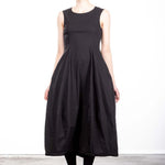 Rundholz Damen Midikleid Avantgarde schwarz