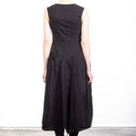 Rundholz Damen Midikleid Avantgarde schwarz