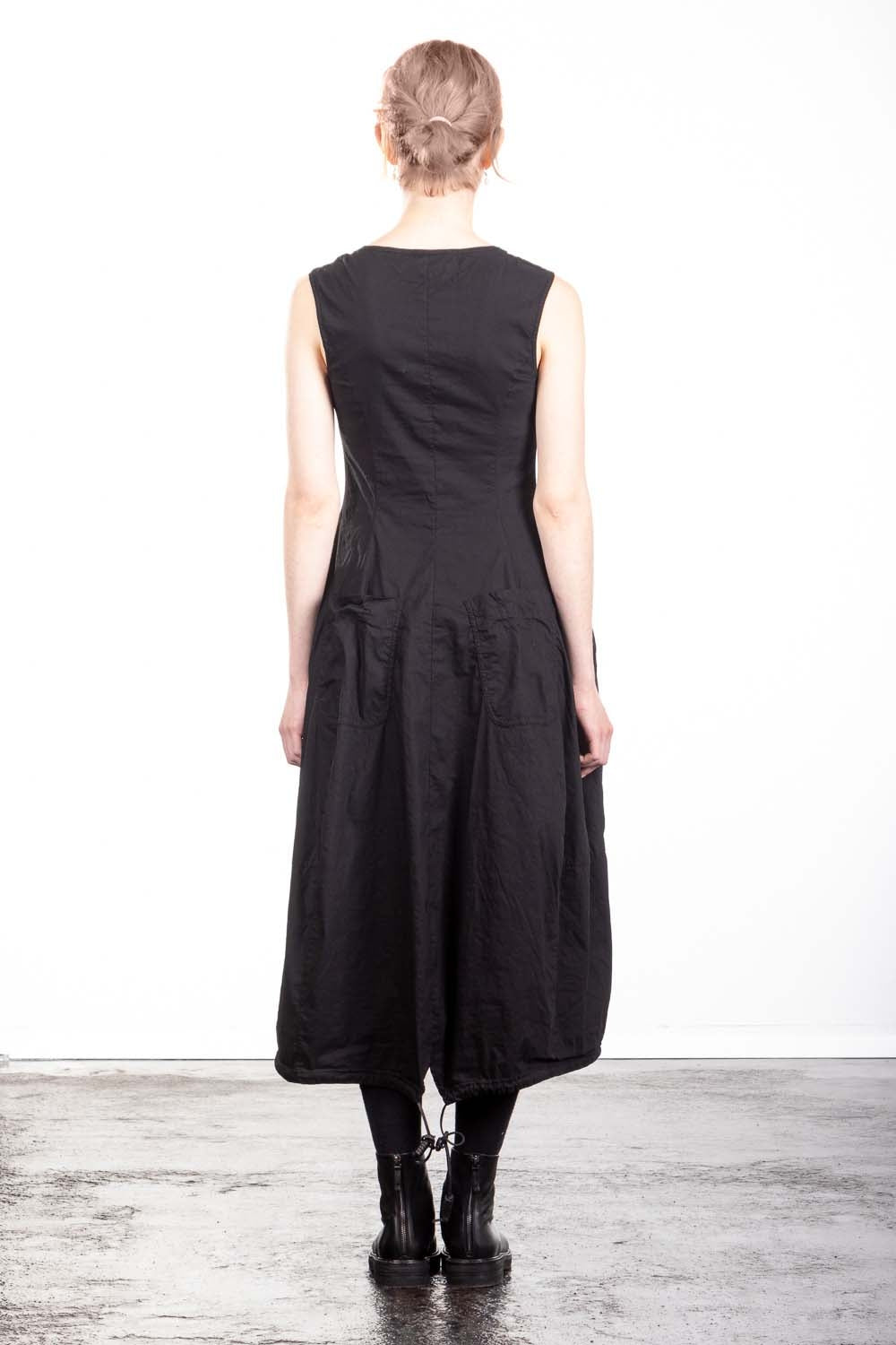 Rundholz Damen Midikleid Avantgarde schwarz
