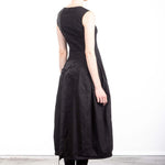 Rundholz Damen Midikleid Avantgarde schwarz