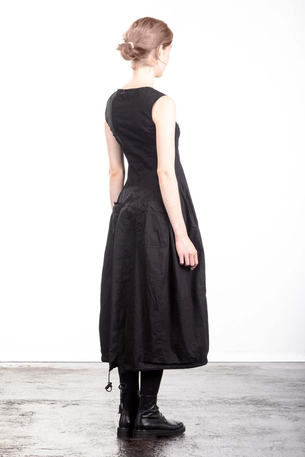 Rundholz Damen Midikleid Avantgarde schwarz