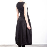 Rundholz Damen Midikleid Avantgarde schwarz