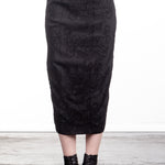 Rundholz Damen Midirock schwarz