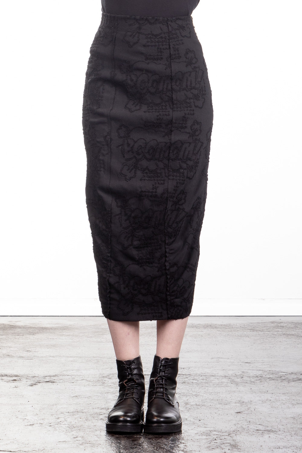 Rundholz Damen Midirock schwarz
