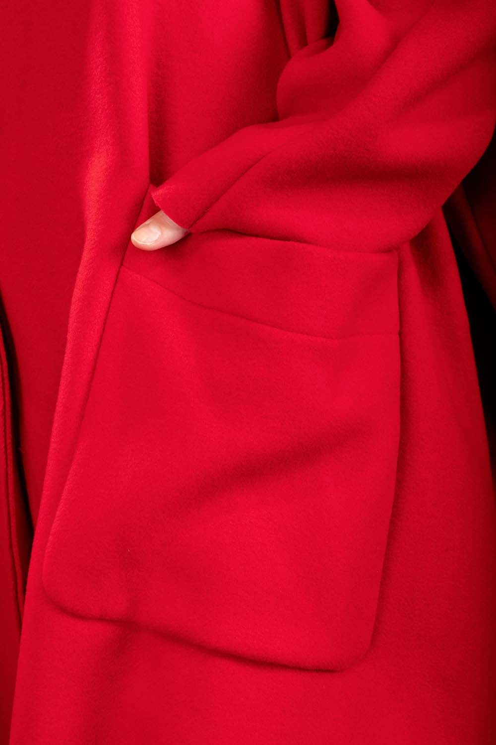 Rundholz Damen Mantel oversized rot