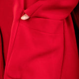 Rundholz Damen Mantel oversized rot